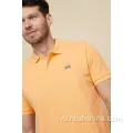 Mens Basic классическая вышивка с коротким рукавом Pique Polo